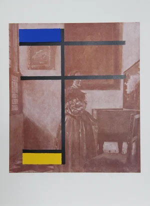 George Deem, Mondrian With Vermeer, Lithograph With Silkscreen