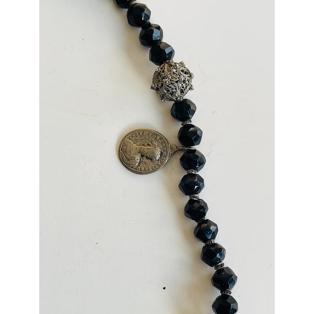 Silver Gorgeous Antique Silver Filigree Catholic Rosary Religious For Sale - Image 8 of 8