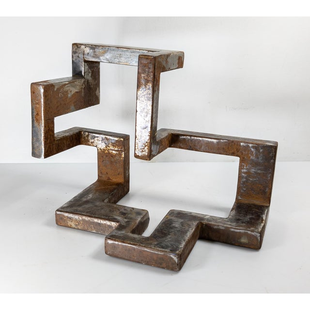 We are selling this really cool Mid-Century Modern abstract brutalist sculpture. This piece is constructed from steel in...