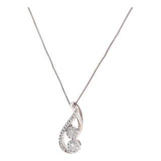 Diamond Cluster Necklace For Sale