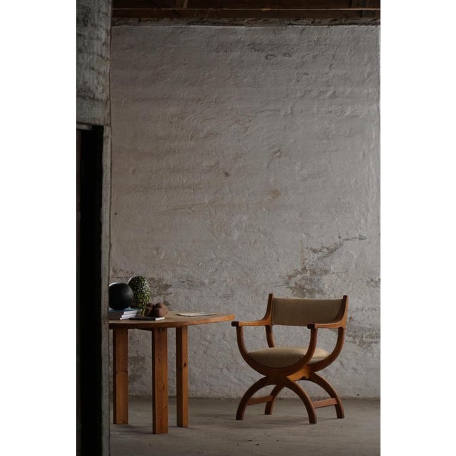 Mid-Century Modern Kurul Armchair in Oak and Hessian by Henning Kjærnulf, 1960s For Sale - Image 17 of 18