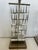Pair of chic midcentury modern Bruno lucite and metal lamps with interesting sculptural forms imbedded as if floating in...