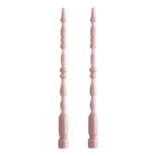 Spindle Leg Tapers, Set of 2 - Smoked Lilac For Sale