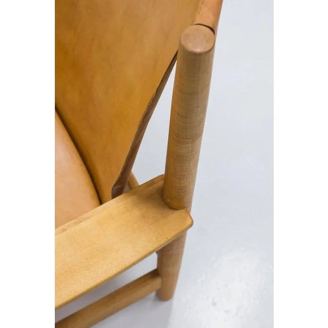 Brown Modern Swedish Leather Lounge Chair, 1950s For Sale - Image 8 of 11