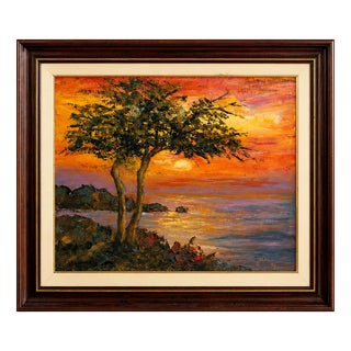 Jusa, Landscape, Sunset, 1996, Acrylic on Canvas For Sale