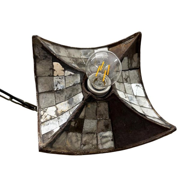 Vintage Industrial Mirrored Pendant Light by Esla, 1920s For Sale - Image 12 of 14