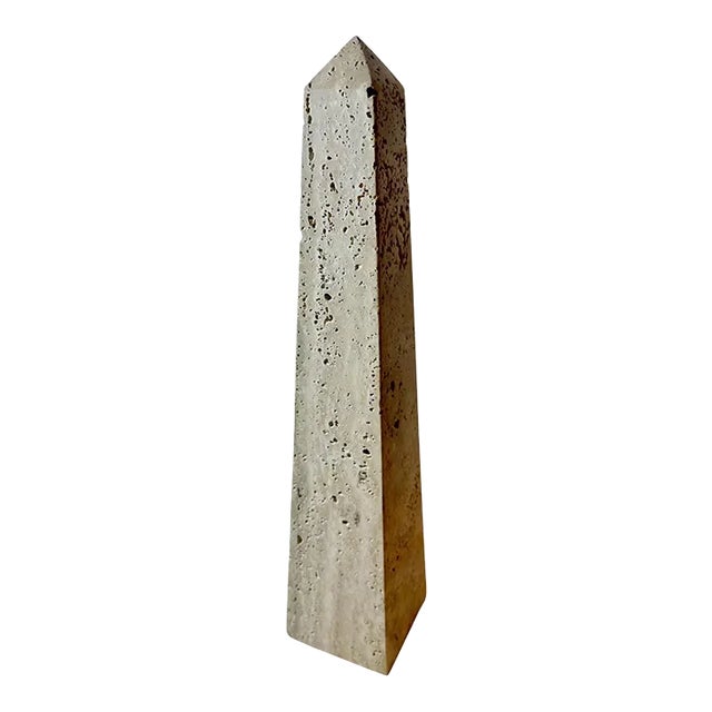 Vintage Travertine Obelisk For Sale