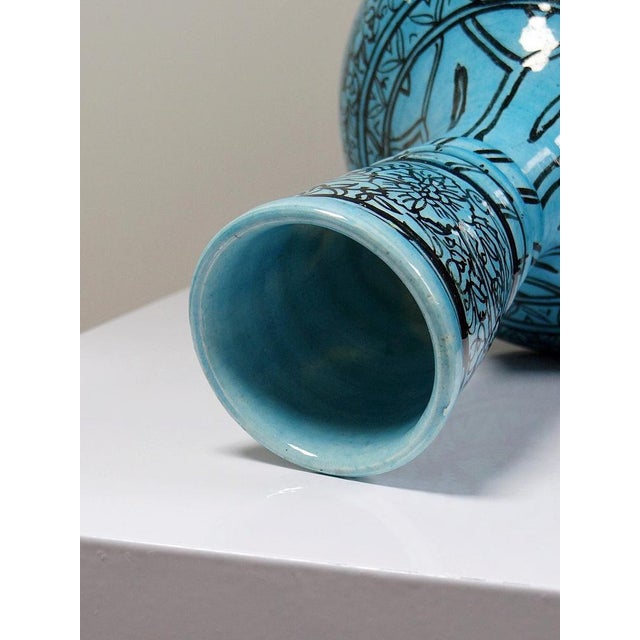 Vintage Vase in Painted Turquoise, 1950s For Sale - Image 13 of 17