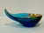 1960s Mid-Century Venetian Art Glass Teardrop Blue Tre Fuochi Handpainted Dish Italy For Sale - Image 5 of 8