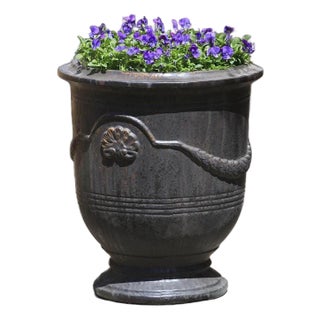 Coquille Anduze Urn Brown Terra Cotta Planters, Set of 3 For Sale