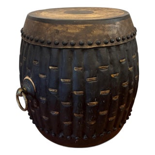Japanese Ceremonial Drum / Side Table For Sale