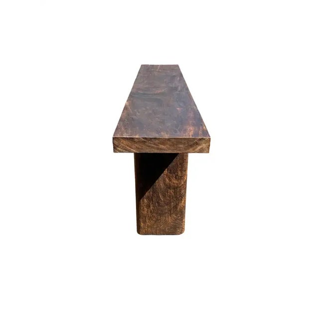 Solid Mango Wood Console Table Modern Organic For Sale - Image 6 of 6