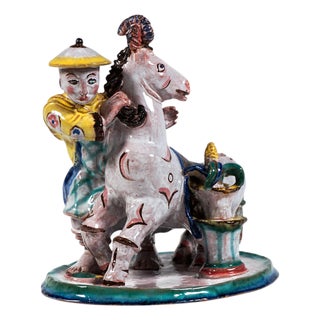 Chinese with Horse Figurine by Susi Singer, 1920 For Sale