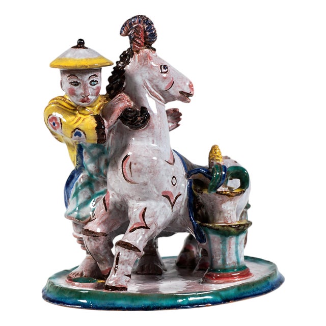 Chinese with Horse Figurine by Susi Singer, 1920 For Sale