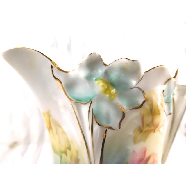 1920s Unmarked Floral Chocolate Pot Set With Six Cups For Sale - Image 4 of 13