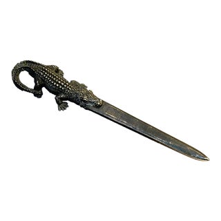 Silver Alligator Letter Opener For Sale