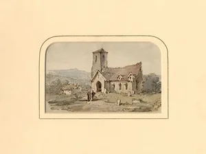 William Burgess of Dover, Country Church with Figures, 1829, Watercolour