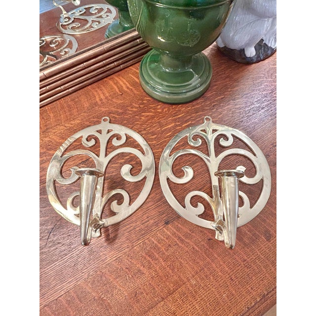 Gleaming solid brass as only Virginia Metal Crafters can produce! This pair of candle wall sconces are called “Tree of...