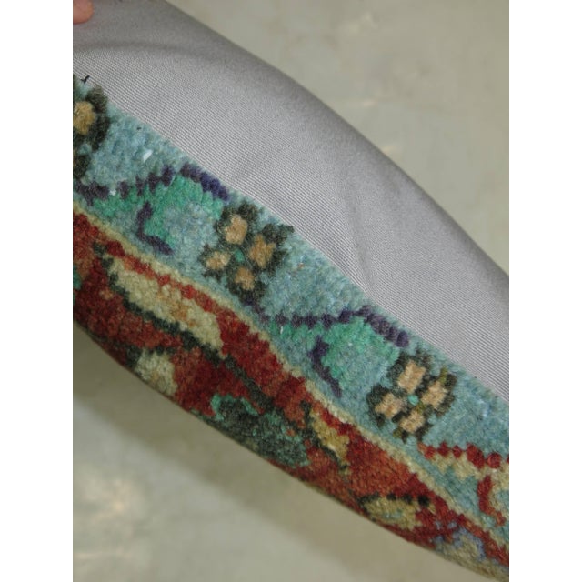 Contemporary Blue Vintage Medallion Turkish Rug Pillow For Sale - Image 3 of 5