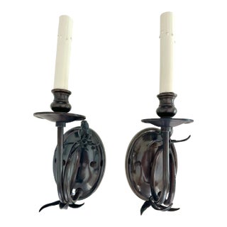 Pair of Visual Comfort Oil Rubbed Bronze Perching Bird Sconces For Sale