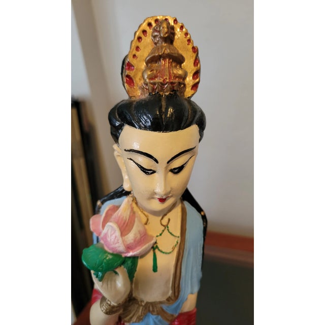 Pair of Asian Hand Painted Emperor and Empress Figurines For Sale In Dallas - Image 6 of 12