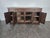 Rustic Low Sideboard with Four Doors in Oak Carved with Rosettes For Sale - Image 3 of 13