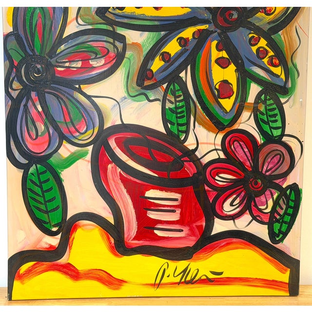 Modern Peter Keil Monumental Expressionist Floral Still Life For Sale - Image 3 of 14