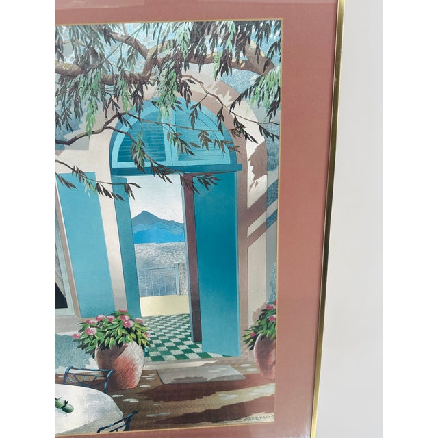 Mediterranean Vintage Richard Akerman Dufex Foil Print "Fruits De Provence" | Excellent Condition, Gold Metal Frame | Shimmering Mediterranean Wall Art For Sale - Image 3 of 14