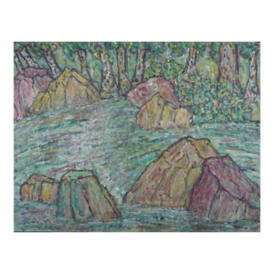 Mid Century Mountain Stream Modernist Landscape by Honora Berg