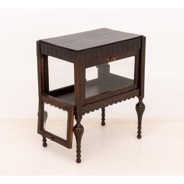 Aesthetic Movement Carved Wood Vitrine Cabinet For Sale - Image 9 of 10