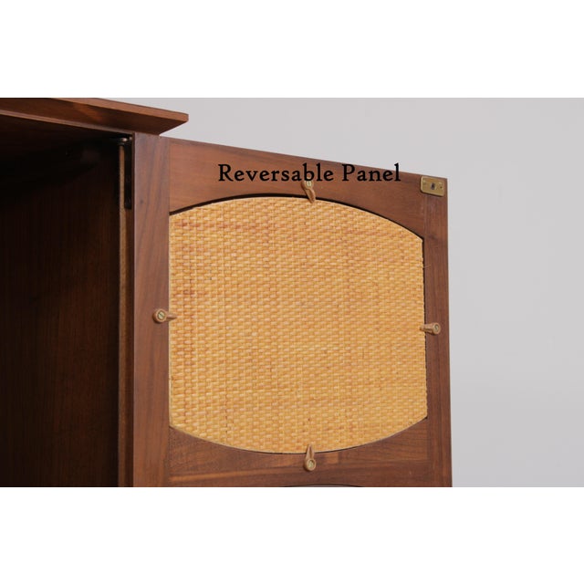 1980s Walnut Mid Century Modern Gentlemens Chest Armoire by Lane For Sale - Image 5 of 18