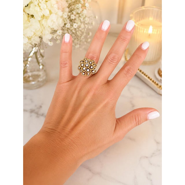 Hammerman Brothers 18K Gold Diamond Cluster Ring, 1.60 Carat For Sale - Image 15 of 16