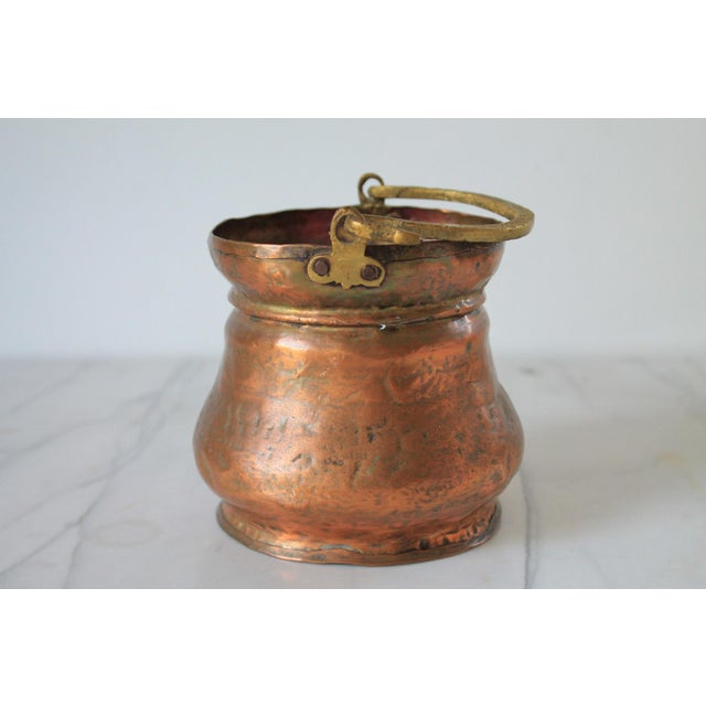 Vintage Hand Forged Copper Pot or Small Cauldron For Sale In Milwaukee - Image 6 of 9