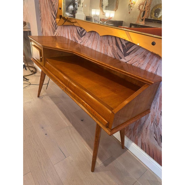 1950s Polished Walnut Console Table from Melchiorre Bega, 1950s For Sale - Image 5 of 10