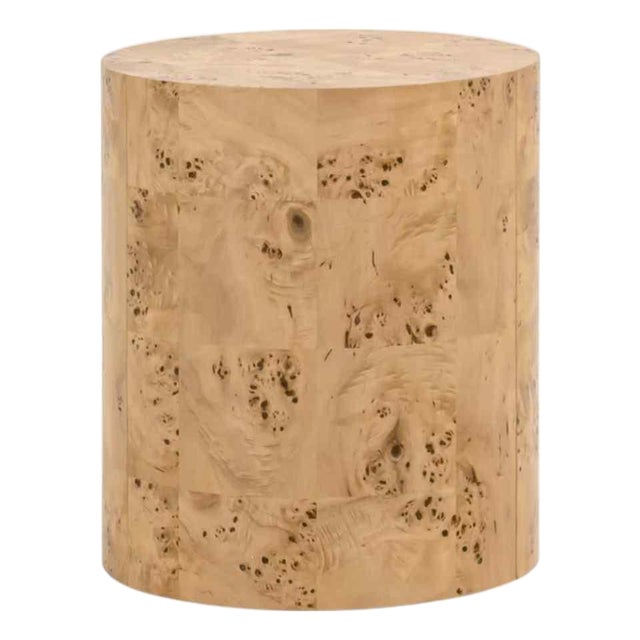 Burl Wooden Round Accent Table by Essentials for Living For Sale