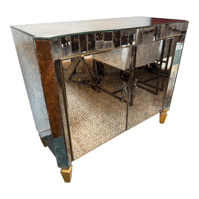 Verre Églomisé Cabinet, Circa 1940's For Sale