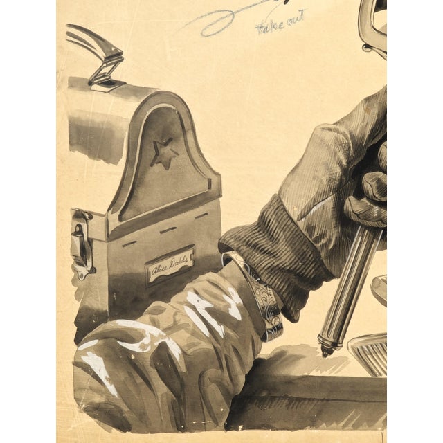 Robert Joy "There are Two of You" Early Modern Original Foley's Ad Layout of Woman & Mirror, Early 20th Century For Sale - Image 9 of 10