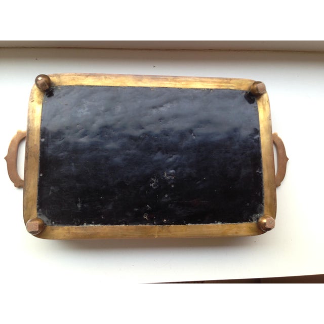 Antique Chinese Smoking Tray in Cloisonné Bronze with Black Enamel For Sale - Image 6 of 7