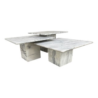 Vintage Nesting Tables in Marble, 1970s, Set of 3 For Sale