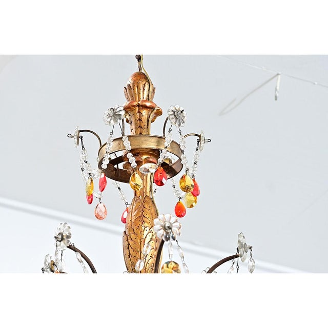 Italian 18th Century Giltwood & Crystal Chandelier For Sale - Image 13 of 17