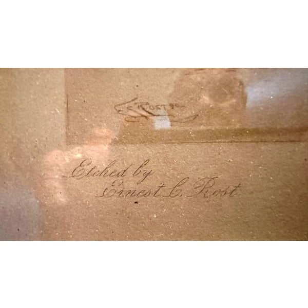 Printmaking Materials Late 19th Century Ernest C. Rost Etching - "A Peaceful Summer Eve" For Sale - Image 7 of 7
