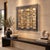 Superb Greg Copeland Mixed Media on Wood in a Heavy Lucite 3-D Box Frame Wall Art Circa 1983 Measurements: 35"T x 35"W x...