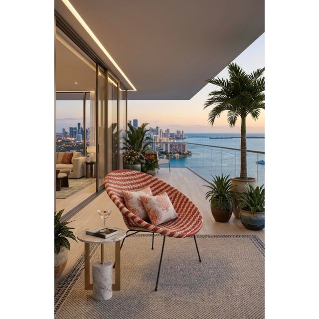 1960s Mid-Century Modern Balinese Vinyl Weave Scoop Chair For Sale - Image 11 of 11