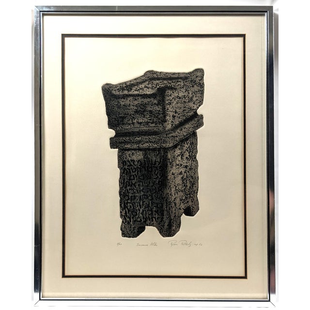 An exceptional and highly scarce original Tuilegraph by American printmaker Rina Rotholz, titled Incense Altar, hand...