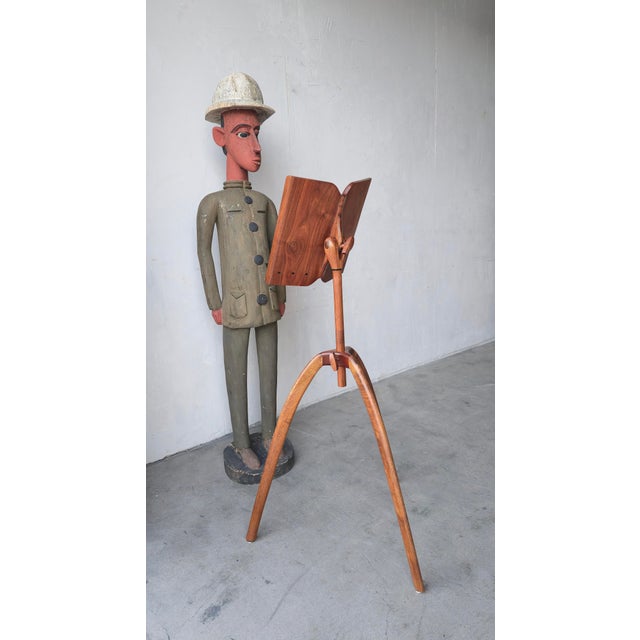 2000 - 2009 Sculpted Walnut Studio Craft Music Stand, Signed For Sale - Image 5 of 14