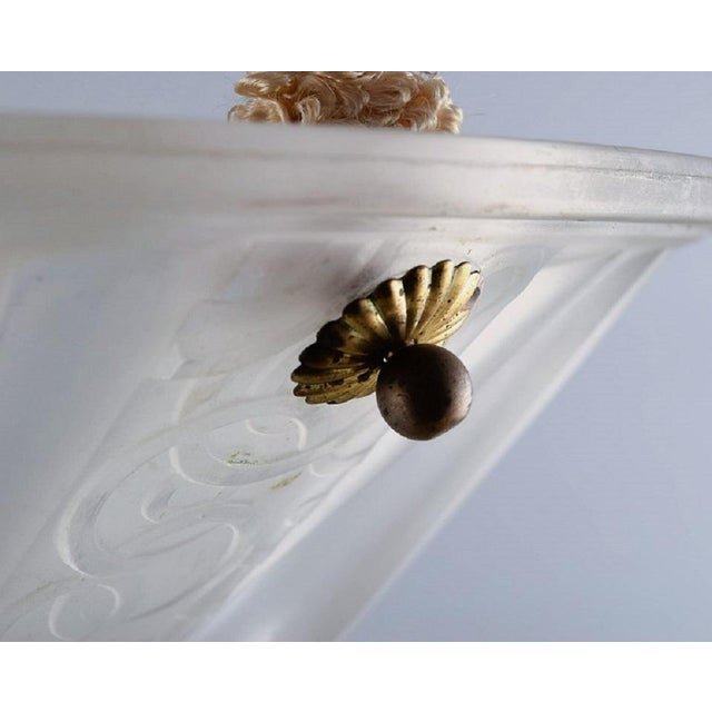 Muller Frères Large Art Deco Ceiling Light with Foliage by Muller Frères, Luneville, France, 1930s For Sale - Image 4 of 6