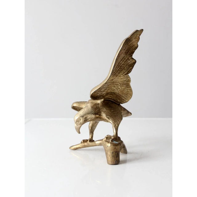 Vintage Brass Eagle Sculpture For Sale - Image 9 of 13