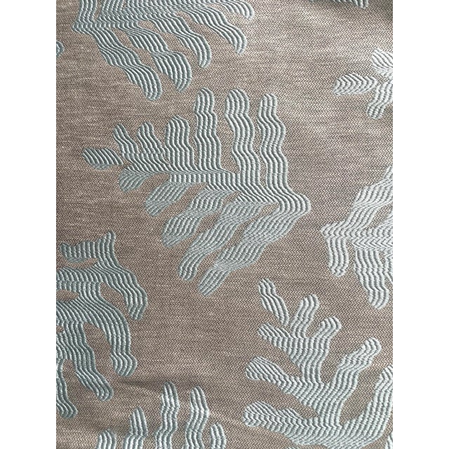 Duck Egg/Aqua and Taupe Drapery Wide Fabric- 6 Yards For Sale In Cleveland - Image 6 of 10