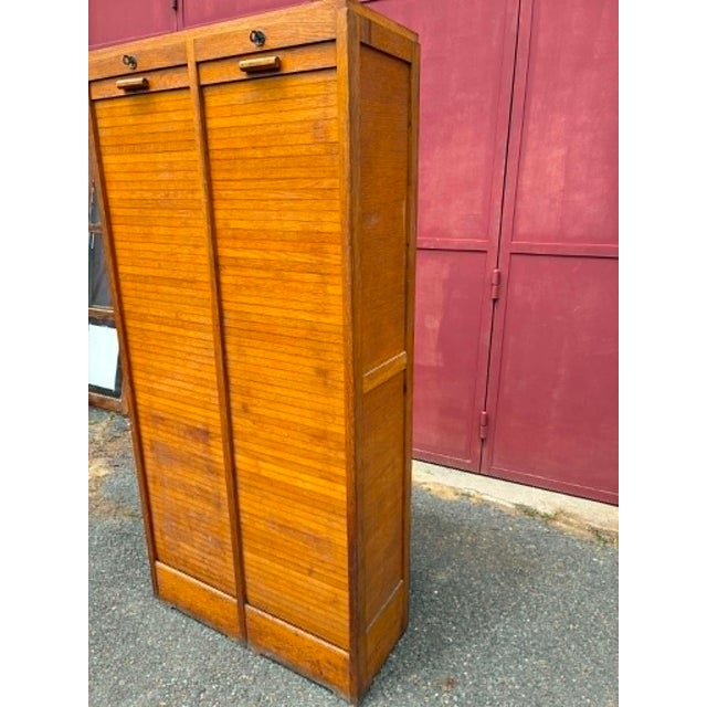 Wooden Roll-Top Filing Cabinet, 1990s For Sale - Image 6 of 7
