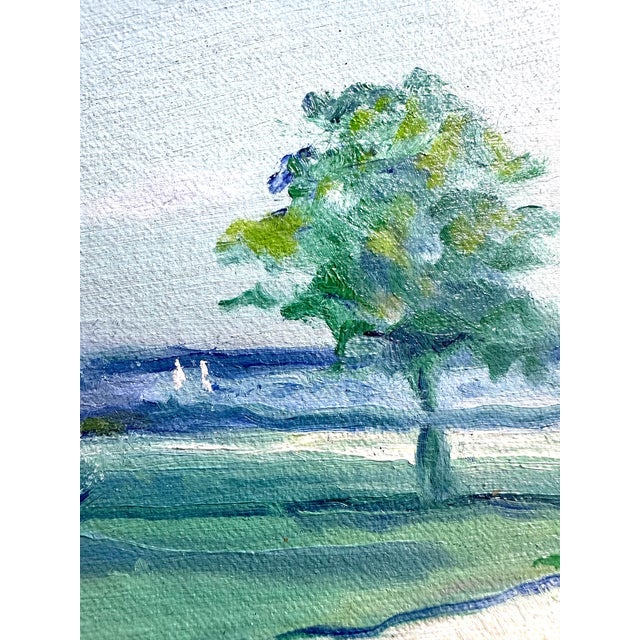 Impressionist Small Oil Painting by Christine Frisbee- Wianno 5th Hole Bunker - Framed For Sale - Image 3 of 6